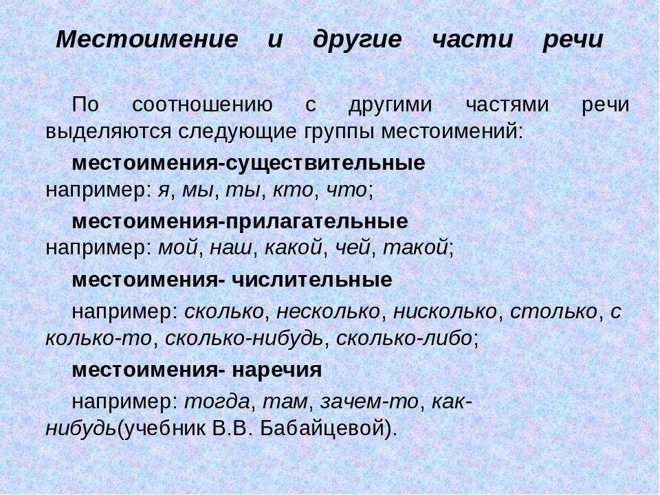 Каким местоимением можно заменить слово облако платок картина иней ребята посуда