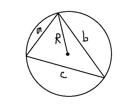 Радиус окружности описанной около треугольника рисунок