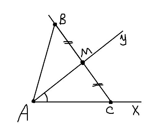 Постройте треугольник по двум сторонам и медиане проведенной к третьей стороне рисунок 110