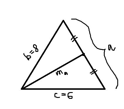 Стороны треугольника равны 6 и 8